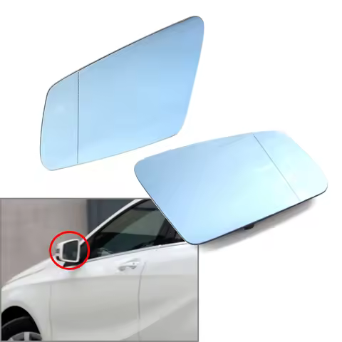 1Pc Blue Car Rearview Mirror Glass with Heated For Mercedes Benz C E S GLK CL CLS Class W176 W204 W2