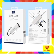 HUC-005 Original WIWU APOLLO A931HRT 9 In 1 Aluminum USB Type-C Adapter Hub