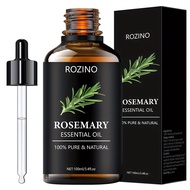 3.38oz Natural Rosemary Essential Oil, 100% Pure, For Massage, Skin Care, Scraping, Shower, Diffuser Relaxing Essential Oil, Face, Body, Nails, Hair, Eyelash Care Universal