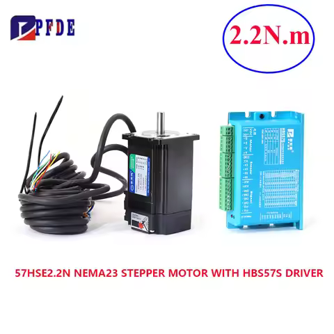 High Precision 57HSE2.2N.m Nema23 Closed Loop Stepper Motor+HBS57S Hybrid Servo Driver Kit for CNC R
