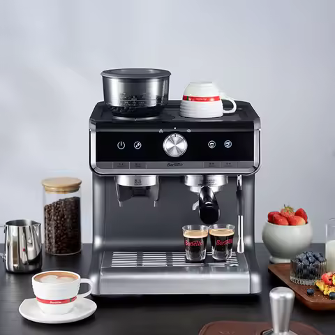 Smart Stainless Steel Coffee Expresso Machine Coffee Beans Grinder Conical Burrs Brew System 15 Bar 