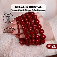 MERAH Trendy Minimalist Red Crystal Bracelet Premium Red Crystal Bracelet Fashionable Simple and Ele