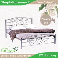 SHSB Panama Single Size / Solid Wood / Metal Bed / Katil Kayu + Besi