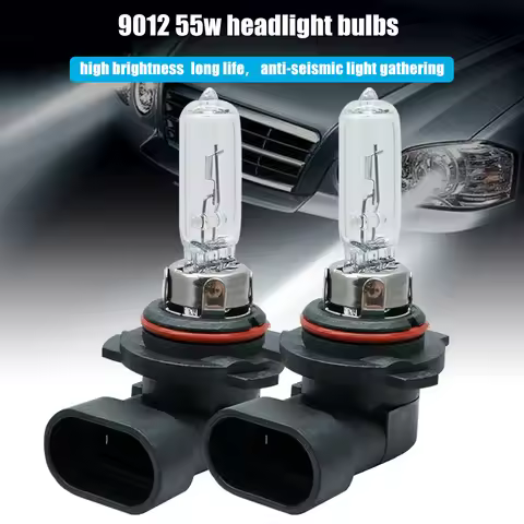 1/2pcs HIR2/9012 Led Headlight Car Bulb High Power White Light 12V 55W Clear Halogen Headlamp Light 