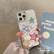 Mirror Colorful Checkered Stars Phone Case For OPPO A6 A5 Pro A98 A80 A79 A59 A16K A16E A2M A3X A3 A