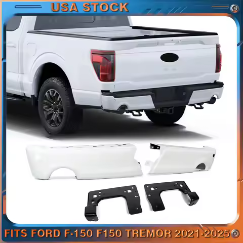 1Pair Single Hole Rear Bumper End Cap Compatible with Ford F-150 F150 Tremor 2021 2022 2023 2024 202