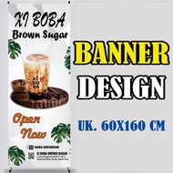 banner spanduk Xi boba brown sugar keren