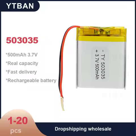 503035 3.7V 500mAh Long-lasting Rechargeable Polymer Li-ion Battery for DVD Navigation GPS Medical E