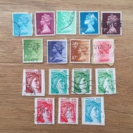 Set of 25 English & French stamps