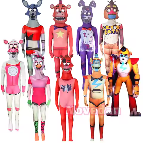 Anime Bonnie Bear FNAF Costume Game Foxy Chica Freddy Fazbear Cosplay Costume Five Nights Freddyed N