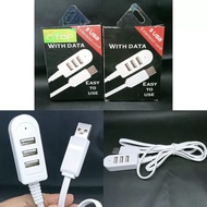 3 PORT USB HUB DISTRIBUTOR QTOP 3 USB Plug 2A Flat Cable