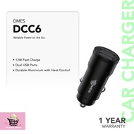 Dmes DCC6 12W Fast Charging Car Charger Cigarette Lighter With Dual USB Ports