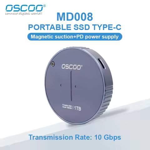 OSCOO SSD 512GB 1TB 2TB Portable SSD M.2 2242 PCIe3.0 External Magnetic SSD Iphone 15Pro/Pro Max Typ