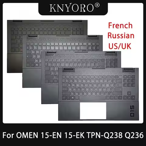 New US Keyboard For OMEN 15-EN 15-EK TPN-Q238 TPN-Q236 Laptops Palmrest Cover RGB Backlight Gaming K