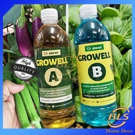 (500ml x2) Growell AB Fertilizer For Vegetable / Baja AB Baja Sayur Buah Cili Hidroponik