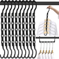 DUCO Space-Saving Hangers 10 Pieces Set, Heavy-Duty Magic Grade Hanger Storage Device, with 5 Closed