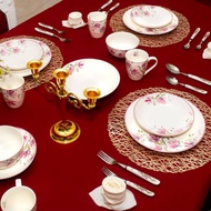 Set pinggan vantage 15 PCs.Dinner set pink oleander