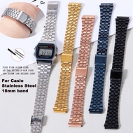 Five Bead Stainless Steel Straps for For Casio Watch Band 18mm F105 F108 A158W A168 AE1200 AE130 SGW400 F91W F84 Watch for Men Metal Watchband Women Bracelet