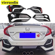 FOR HATCHBACK CIVIC FK7 5-DOOR OEM ABS RED/BLACK FRONT BUMPER FOG COVER (NO for FK8)