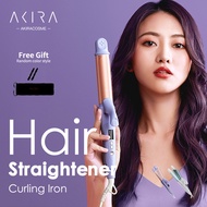 Japan AKIRA Portable Mini 2 in 1 Ceramic Negative Ions Hair Curler Straightener Flat Irons Daily Hai