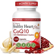 CoQ10 Cardiovascular Supplement 150mg – Coenzyme Q10, Nattokinase, Pomegranate, Garlic & Lysine for 