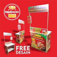 BOOTH PORTABLE CONTAINER MEJA LIPAT GEROBAK JUALAN MURAH MODEL SEKAT RS