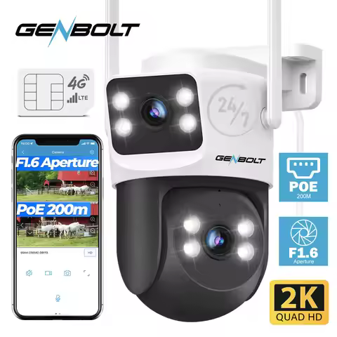 4G Security Camera Outdoor GENBOLT 4G Security Camera Outdoor, No WiFi, Lens Auto Tracking Humanoid 