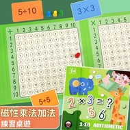 磁性九九乘法口訣表 | 兒童小學生數學加法教具 | 早教益智木玩具 | 百數板-[套餐1]磁性二合一教具