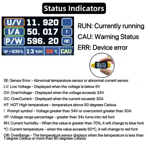 5-34V 30A XT60 Bidirectional Ammeter RC Battery Charge & Discharge Tester Current Meters