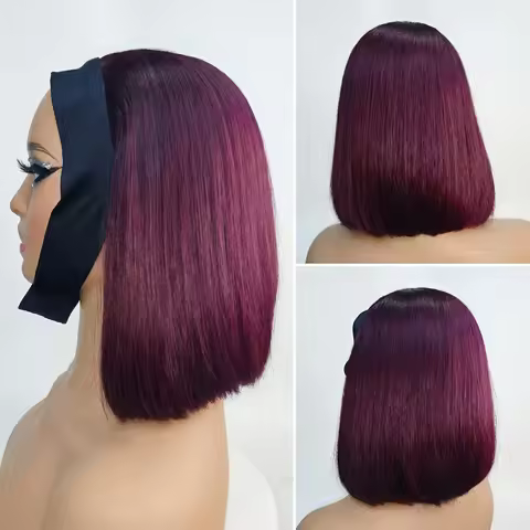 Headband Wig Human Hair Bone Straight Human Hair Wigs Full Machine Made Peruvian Human Hair Wigs For