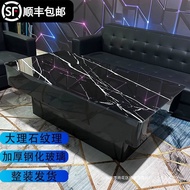 Ktv Coffee Table Luminous Luxury Stone European Club Bar Glass Marble Slate Stainless Steel Tea Tabl