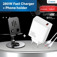 Migoz UltraPower Set – 280W Fast Charging Android Charger + Metal Phone Holder for hp & tablet