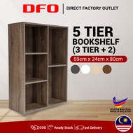 DFO 5 Tier Bookshelf (3 Tier+2) /Multipurpose Shelf/Rak Buku Buku Almari/Home
