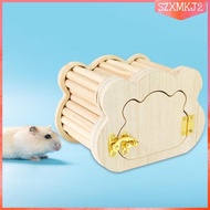 [szxmkj2] Hamster Wood House Cage Accessories Wooden Toy Hamster Hideout for Dwarf Hamster