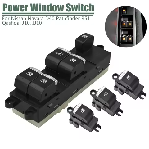 NEW Door Driver Side Electric Power Window Switch For Nissan Qashqai J10 2.0 dCi 4WD Navara D40 Vehi