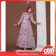 Nadheera Luxury Efree Dress Gamis Rayon Premium Terbaru Kekinian Baju Busana Muslim Wanita Busui Friendly  Motif Bunga