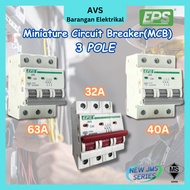 EPS MCB 3 POLE 32A 40A 63A MINIATURE CIRCUIT BREAKER