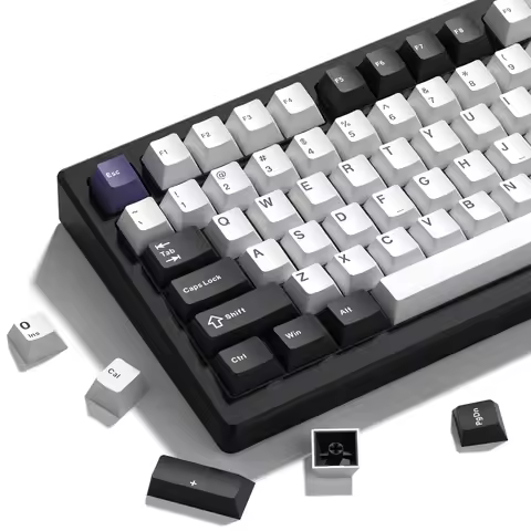 124 Keys White Blue PBT Keycaps Cherry Profile Double Shot for Mechanical Gamer Keyboard For GK61 An