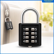 6/8 Digit Metal Number Lock Black Appearance Portable Design For Schoolbag And Small Cabinet