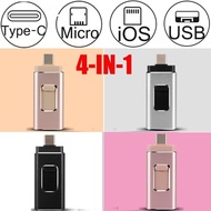 4 in 1 OTG USB Flash Drive 256G 32 64G 128G Memory Stick Type-C Pen Drive For Samsung S8 S9 S7 S6 Edge iphone X 8 7 Plus usb 3.0