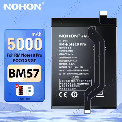 NOHON BM57 Battery for Xiaomi Poco X3 GT Pro NFC X3Pro X3GT Phone Batteries for Redmi Note 10 Pro No