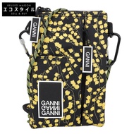 Ganny 女士單肩包，成色極佳，黑色底，飾以黃色鈴蘭SUZURAN(思詩樂)[二手]