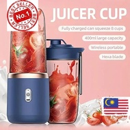 MC# Juice Extractor, Multifunctional Electric Small Juice Cup, Portable with 2 Cups 6 Blades Recharg