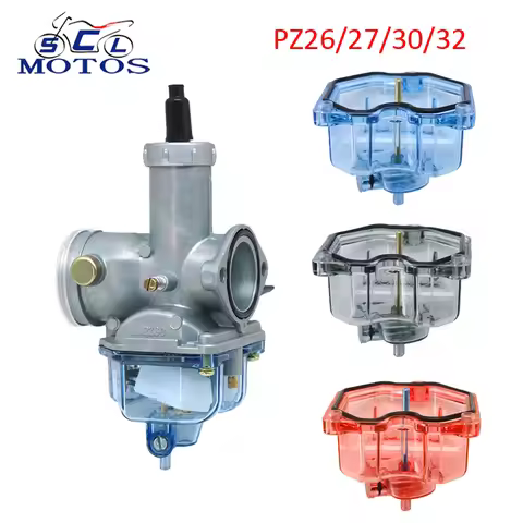 Sclmotos-For Kehin PZ26 PZ27 PZ30 PZ32 Motorcycle Carburetor Carb Float Bowl Comp Chamber Transparen