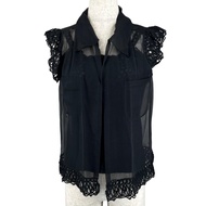 全新 ▲CHANEL 06C P27709 100% 絲綢 Coco Mark 吊帶襯衫套裝 黑色 34 碼 法國製造 女款