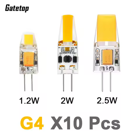 10PCS 12V AC/DC G4 COB Lamp LED 12V AC/DC Corn Light 1.2W 2W 2.5W Spotlight Chandelier Bulb Replace 