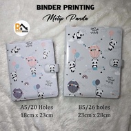 Panda Motif Printing Binder. Available A5/20 holes & B5/26 holes