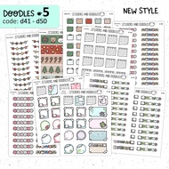 Doodle Planner Stickers 5 d41 d42 d43 d44 d45 d46 d47 d48 d49 d50 stationery by StickersAndDoodles