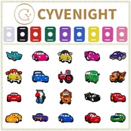 New Cartoon Cars Theme Jibbz Shoe Charms For Crocs Bubble Slides Sandals, PVC Shoe Decorations Accessories For Birthday Christmas Halloween Party Favors, Gift Idea For Women Men