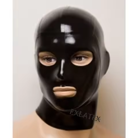Latex Hood Adult Fetish Mask Latex Rubber Anatomical Mask Seamless sm Asphyxia Mask 0.6mm Gummi Dead